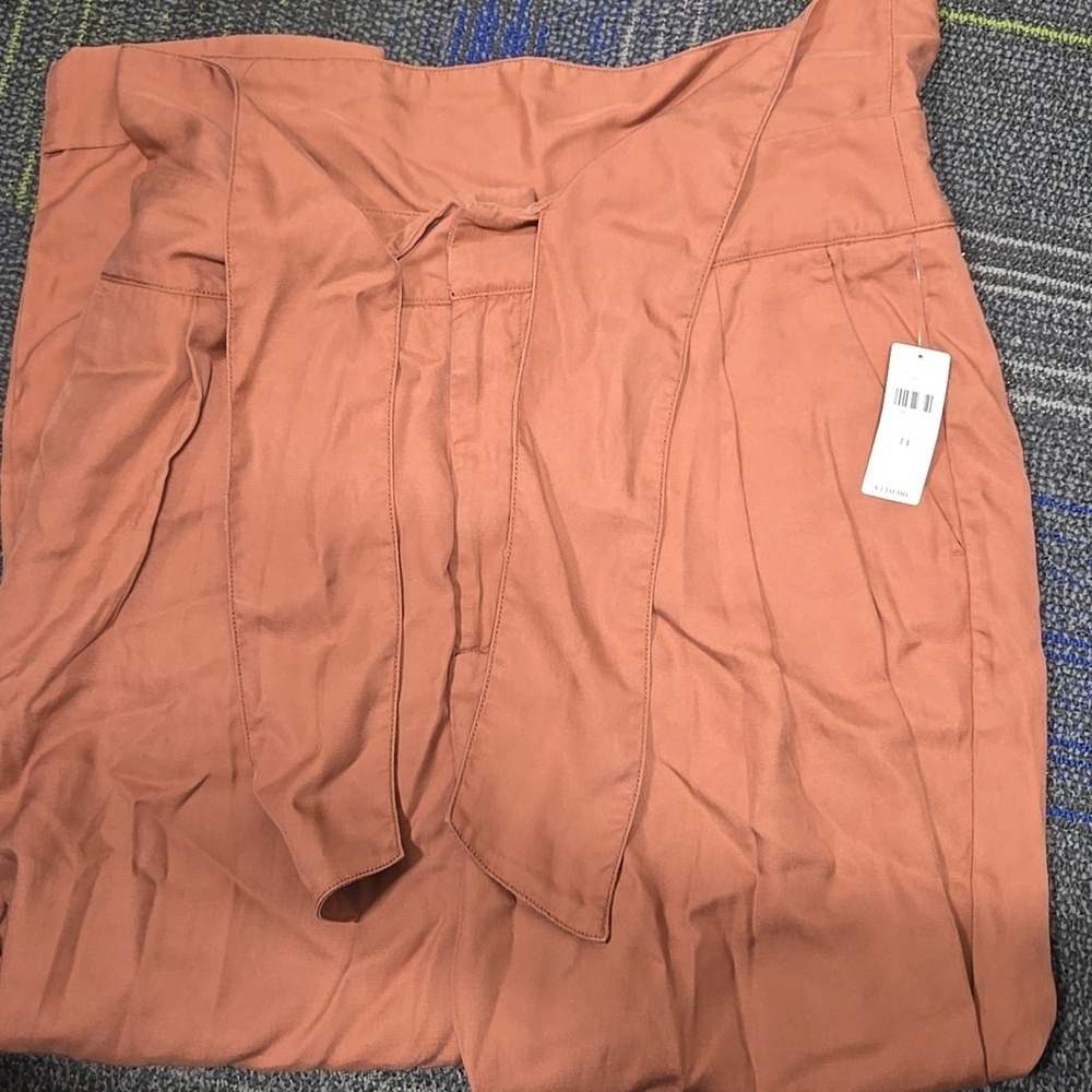 Anthropologie-Cartonniere NWT Belt Front Pants Rose 100% Lyocell-Size 14 - Picture 6 of 16